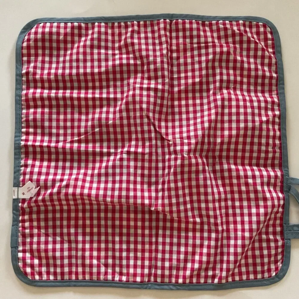 American Girl Doll Tenney Picnic Set Reversible Blanket Floral Red Check Only